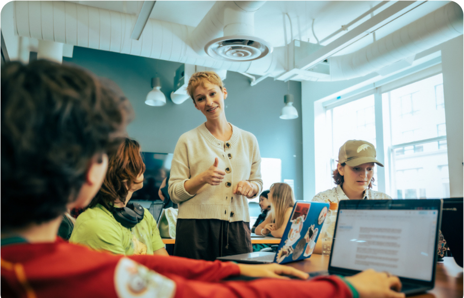 Project Based Learning image of students at work desks